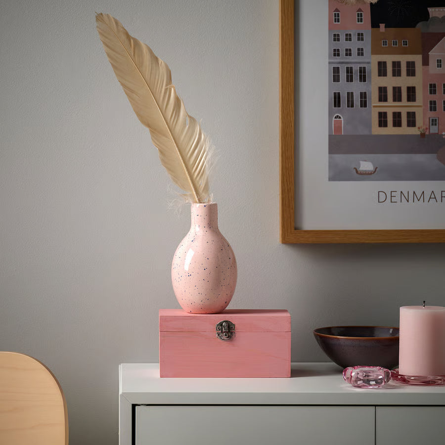 BEAM TRADING Vase, pale pink/blue, 16 cm (6 ¼ ")