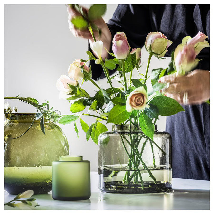 BEAM TRADING Vase, green-brown, 16 cm (6 ¼ ")