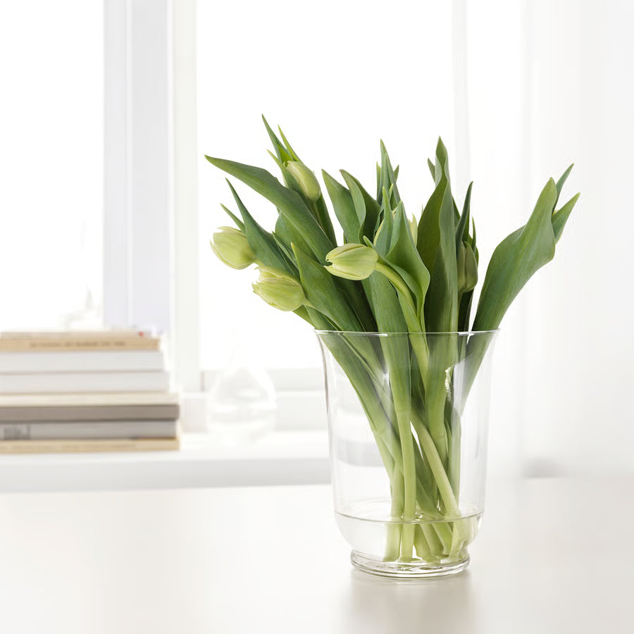 BEAM TRADING Vase/candle holder, clear glass, 18 cm (7 ")