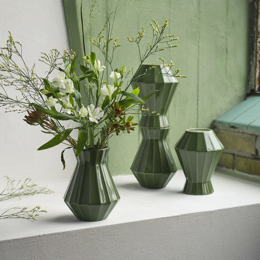 BEAM TRADING Vase, green, 19 cm (7 ½ ")