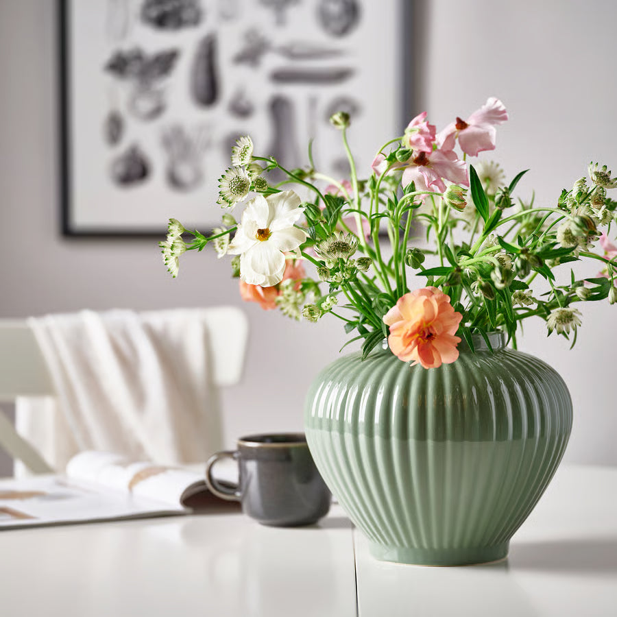 BEAM TRADING Vase, gray-green, 20 cm (7 ¾ ")