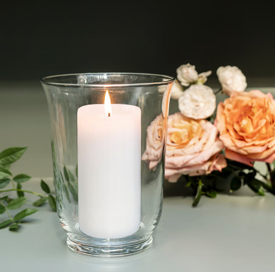 BEAM TRADING Vase/candle holder, clear glass, 18 cm (7 ")