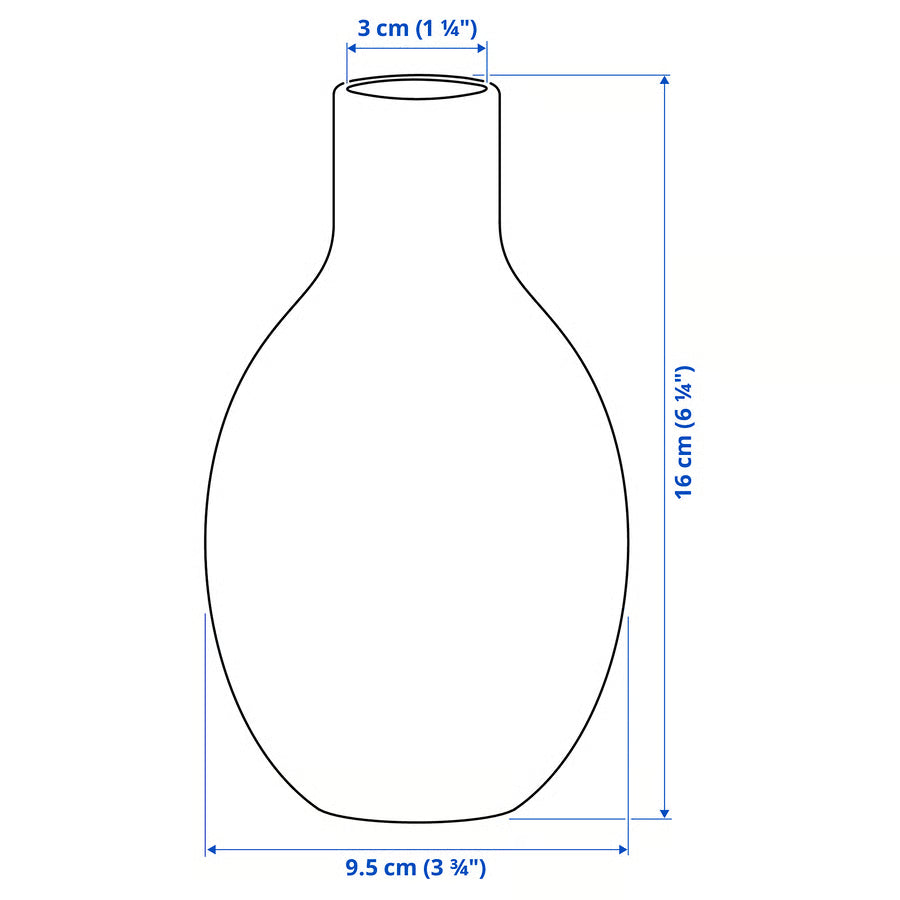 BEAM TRADING Vase, pale pink/blue, 16 cm (6 ¼ ")