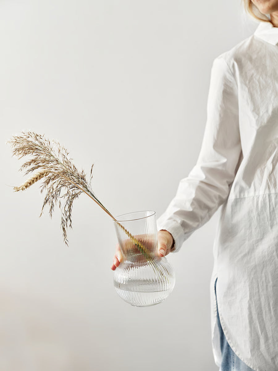 BEAM TRADING Vase, clear glass, 17 cm (6 ¾ ")