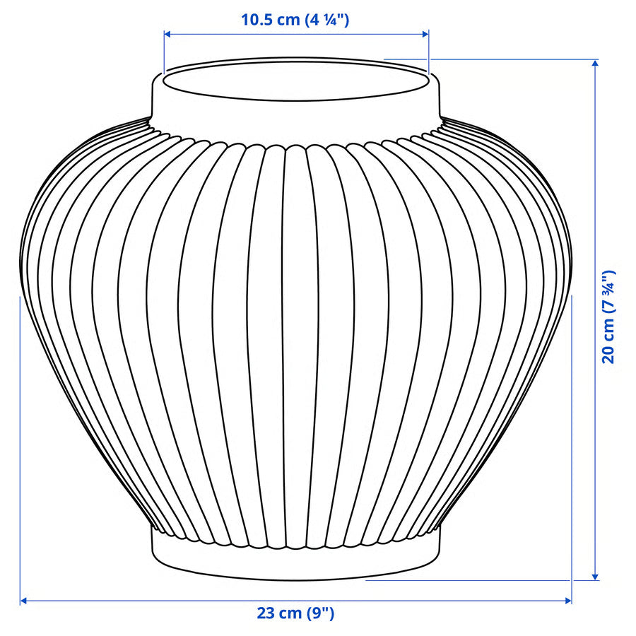 BEAM TRADING Vase, gray-green, 20 cm (7 ¾ ")