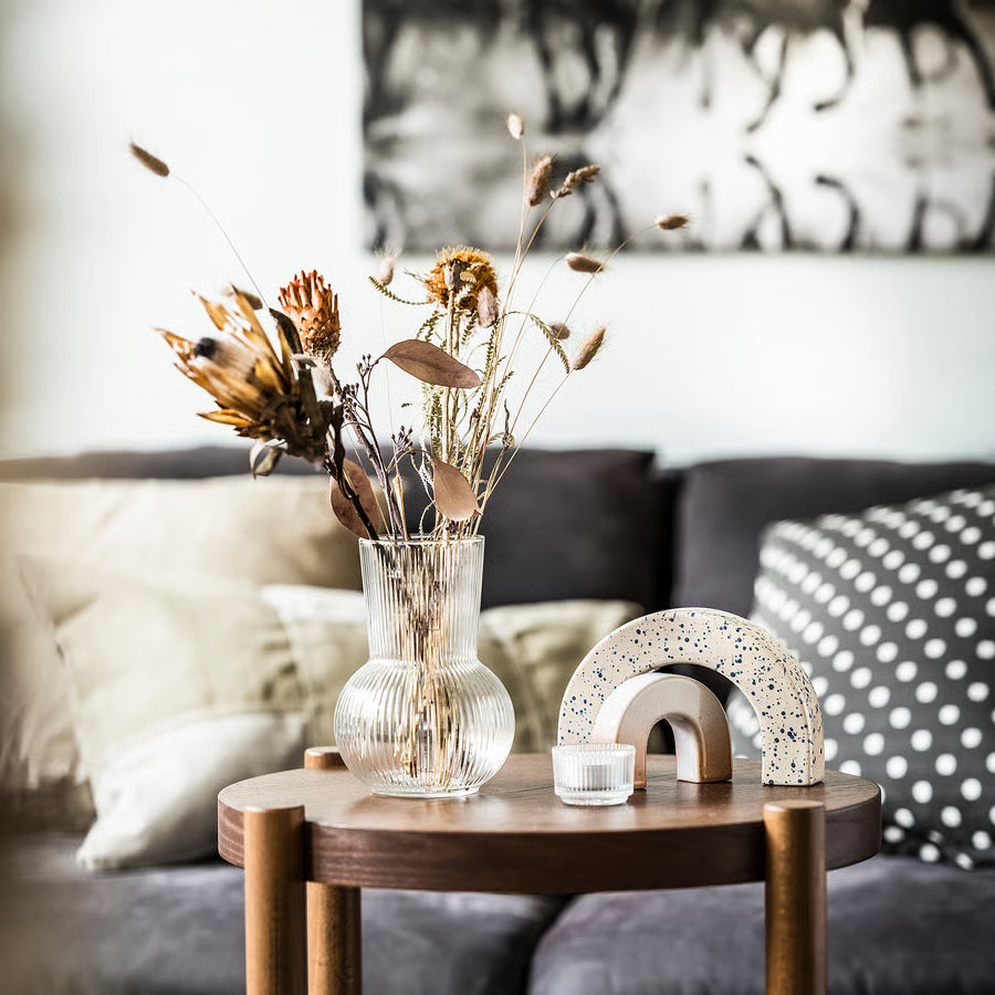 BEAM TRADING Vase, clear glass, 17 cm (6 ¾ ")